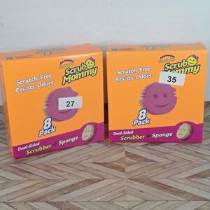 2 Pack Scrub Daddy Mommy 8ct Sponges Dual sided Dish scrubber Total 16 pcs NEW